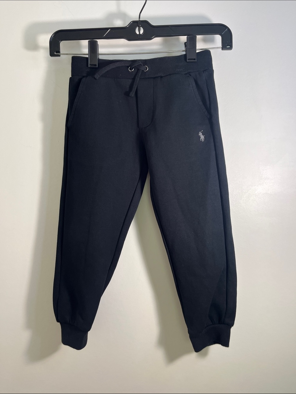 Polo by Ralph Lauren Black Drawstring Jogger Boys Sweatpants Sz 5 Pockets